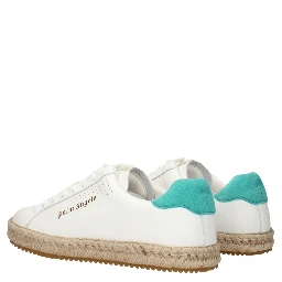 White Leather Low Top Sneakers