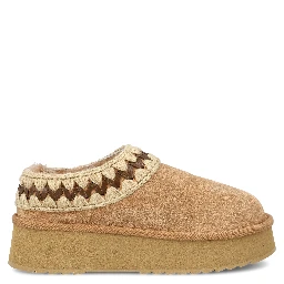 flatform shearling mules