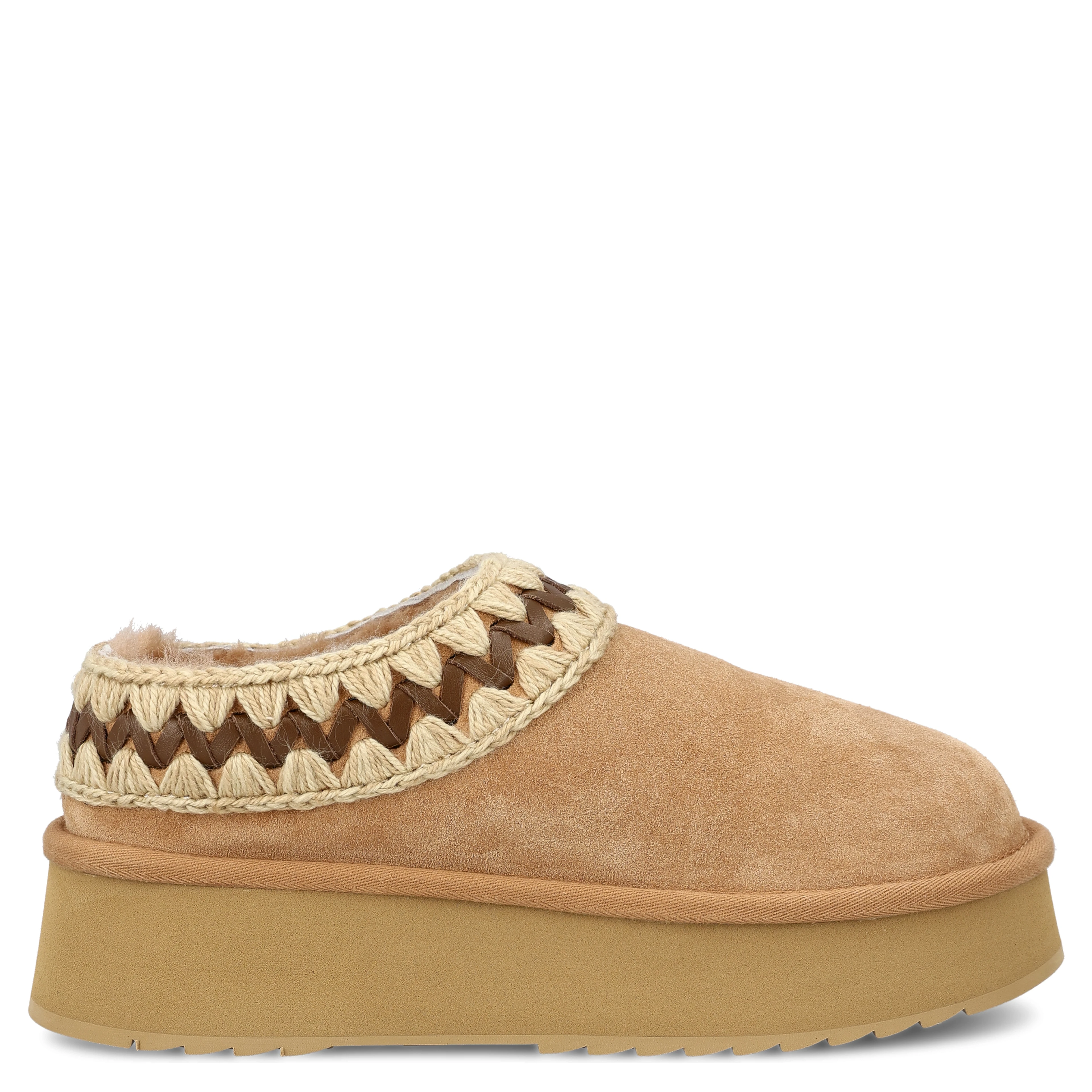 flatform shearling mules