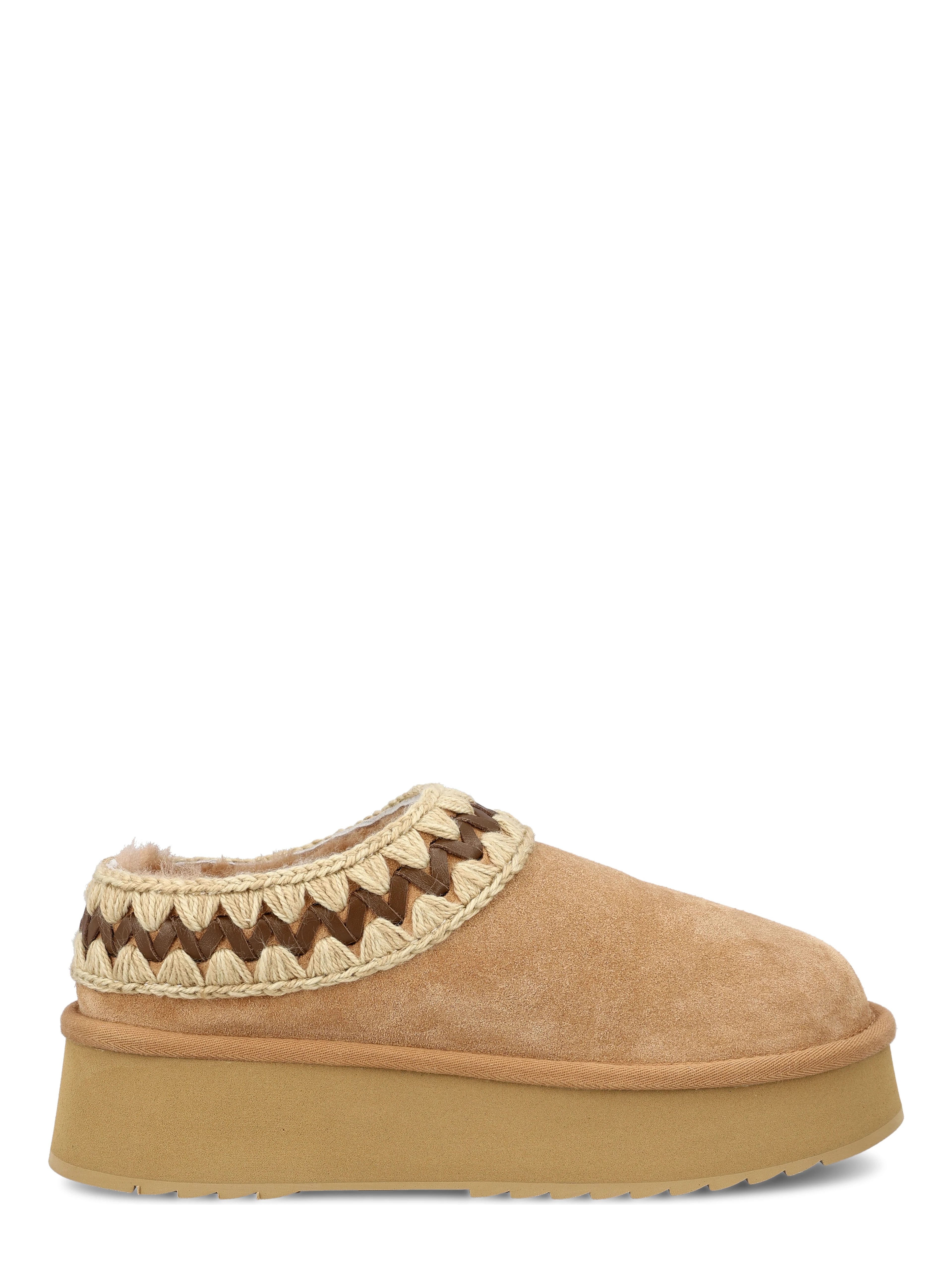 flatform shearling mules