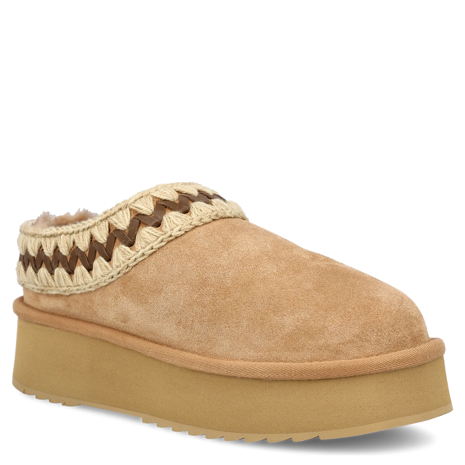 flatform shearling mules