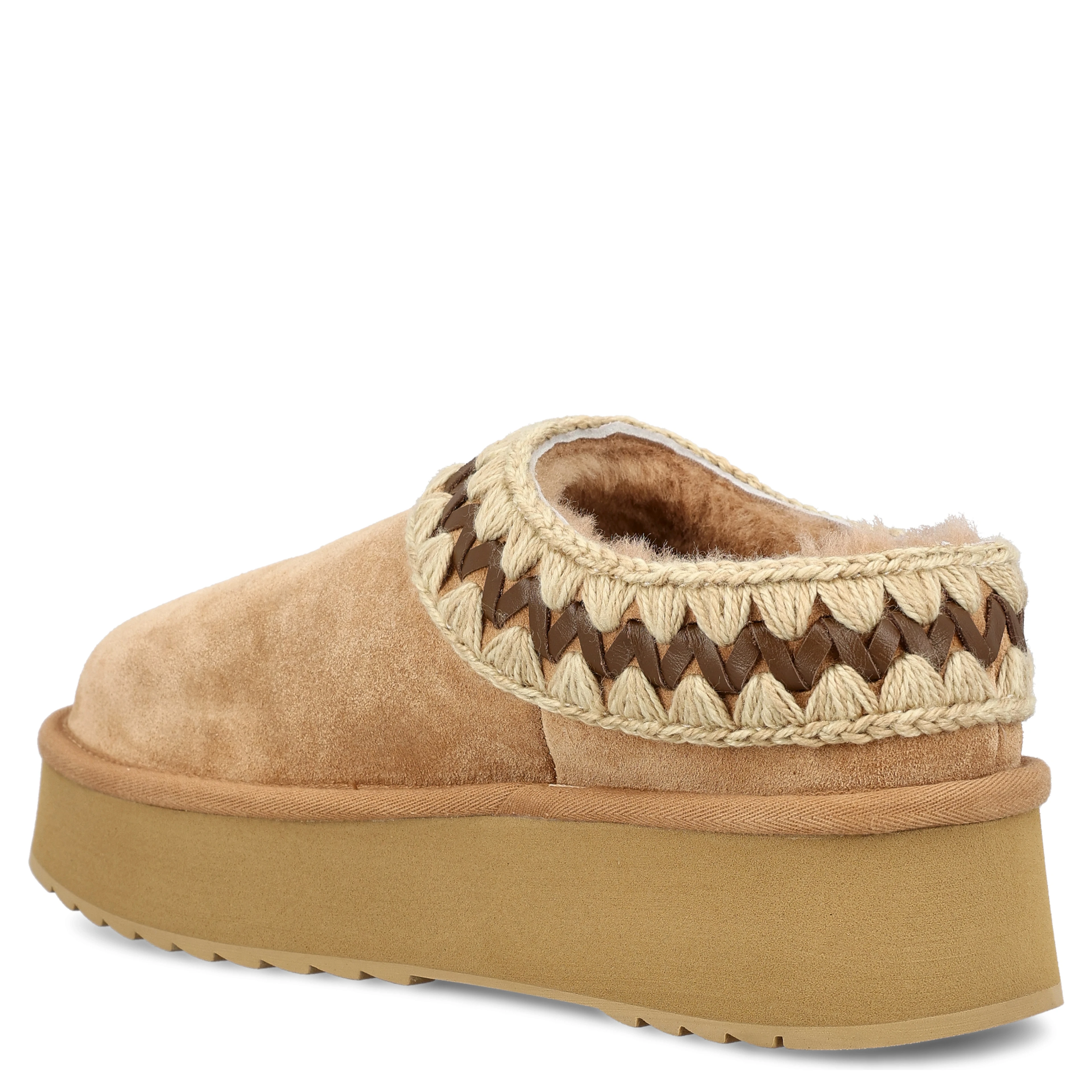 flatform shearling mules