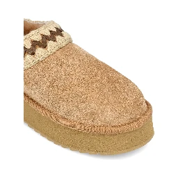 flatform shearling mules
