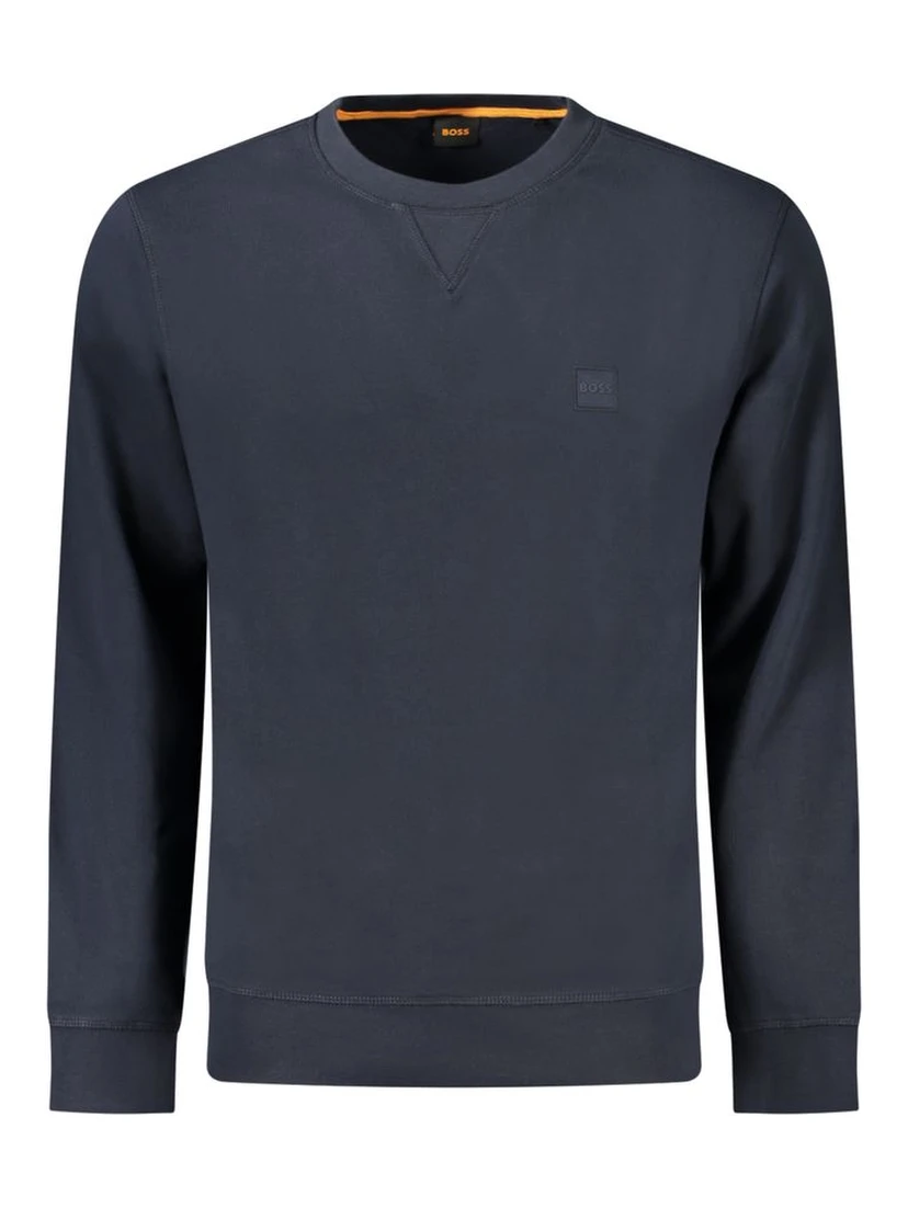Blue Cotton Men Sweatshirt