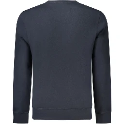 Blue Cotton Men Sweatshirt
