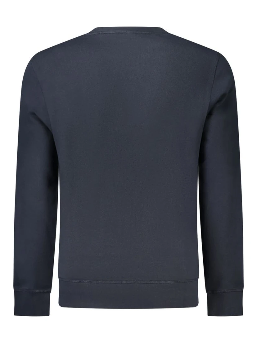 Blue Cotton Men Sweatshirt