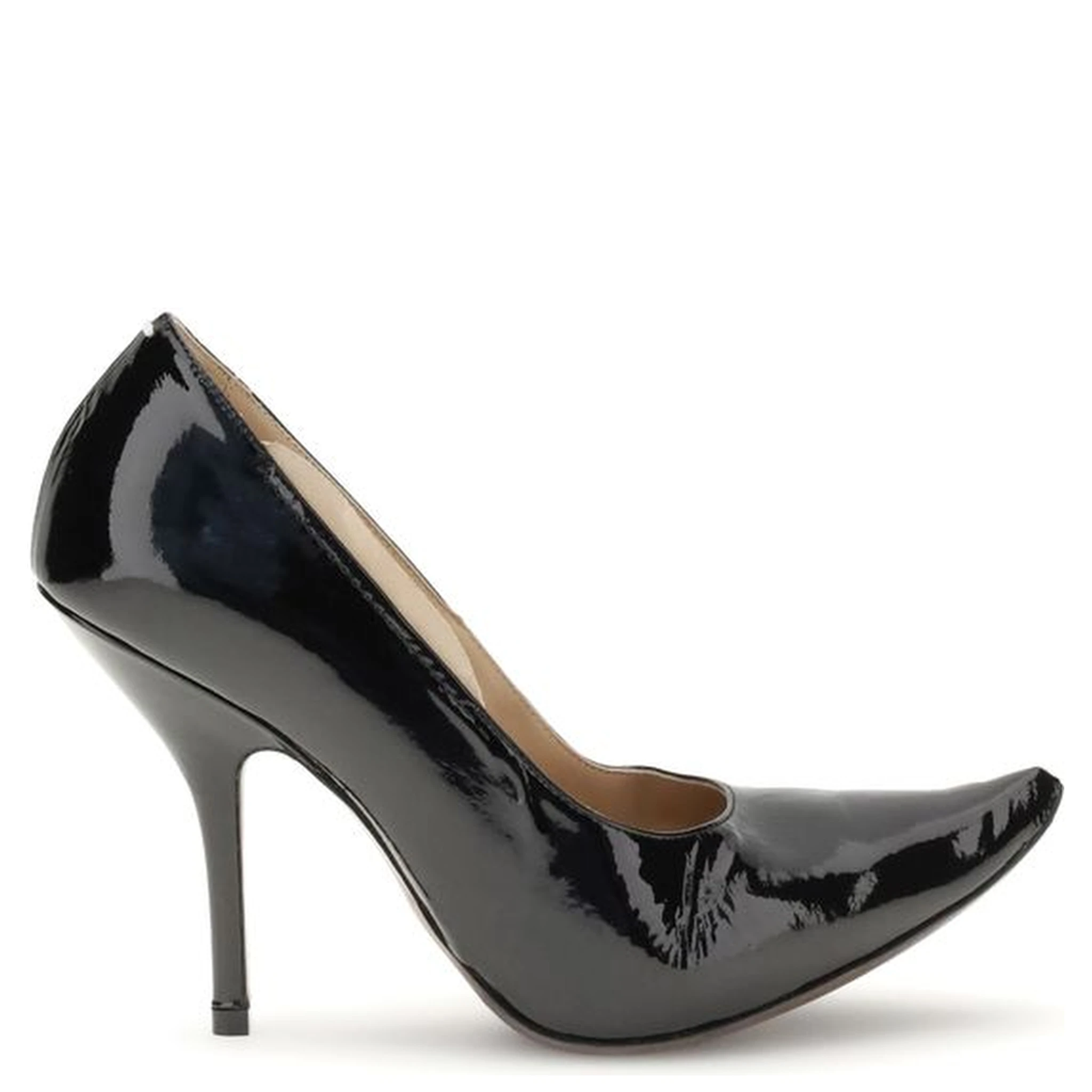 حذاء بكعب عالٍ من جلد العجل الأسود من بوس توروس