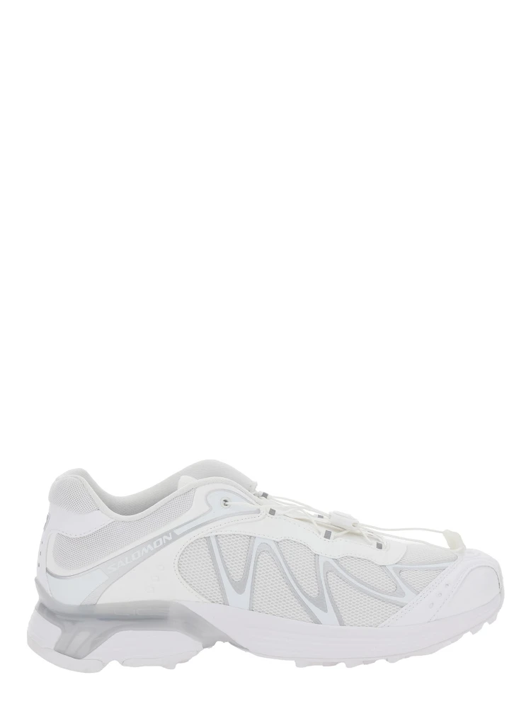 XT-Whisper White Sneakers with Printed Logo on the Side and Drawstring Closure in Fabric Unisex