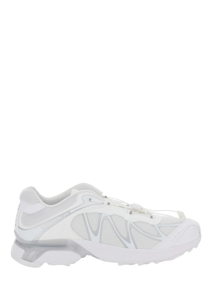 XT-Whisper White Sneakers with Printed Logo on the Side and Drawstring Closure in Fabric Unisex