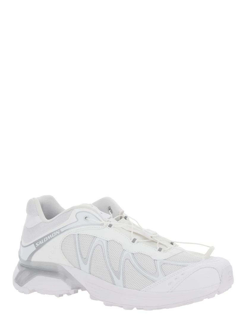 XT-Whisper White Sneakers with Printed Logo on the Side and Drawstring Closure in Fabric Unisex