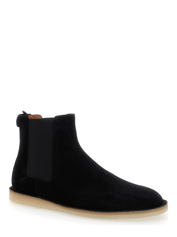 Black Pull-On Ankle Boots with DG Logo in Suede Man alternative