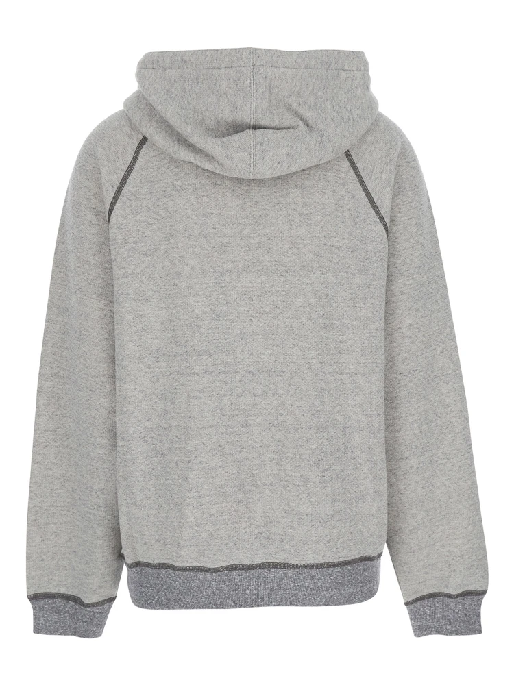 Grey Sweatshirt with Front Logo Lettering in Cotton Blend Woman alternative