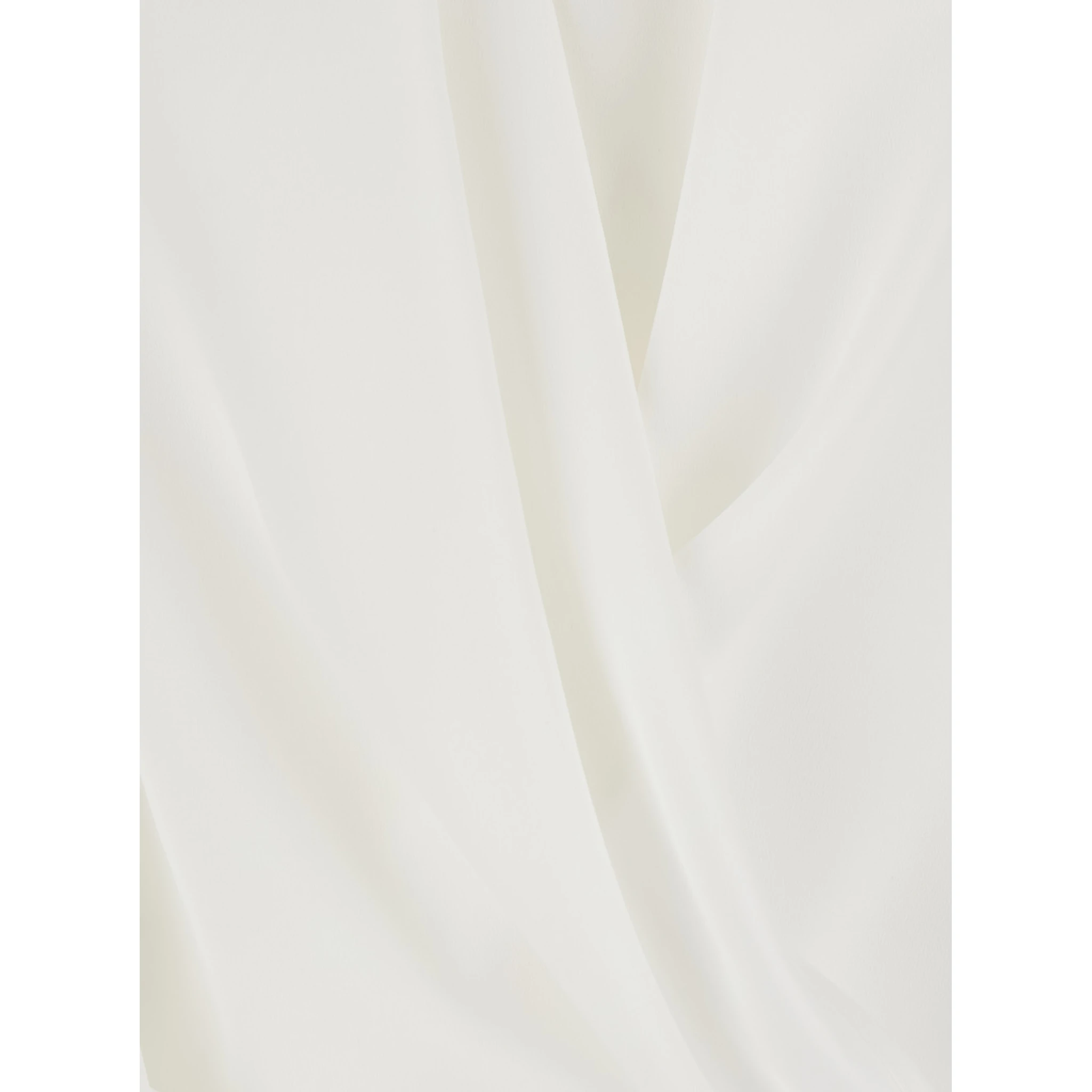 White Blouse with Front Neckline and Ruffles in Fabric Woman