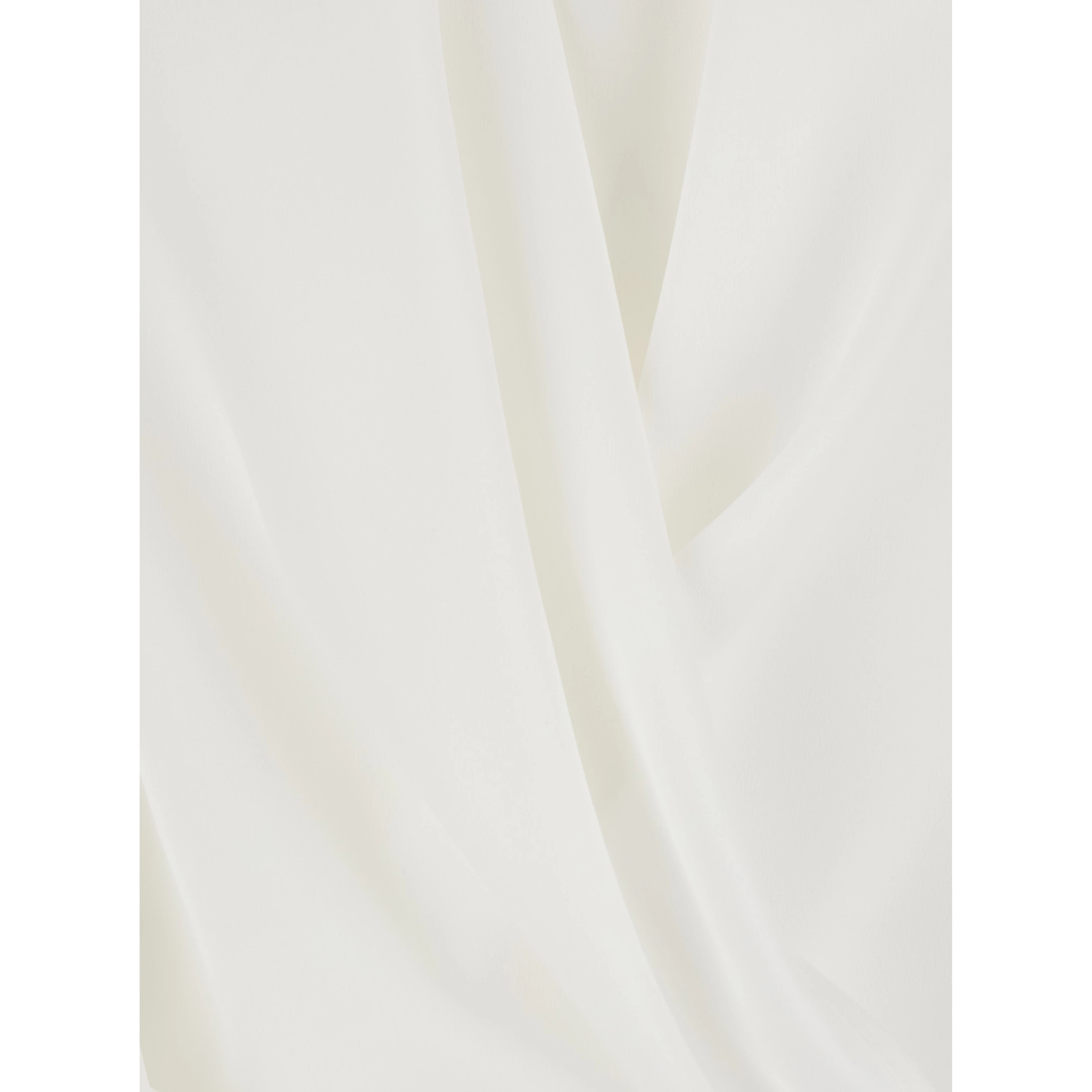 White Blouse with Front Neckline and Ruffles in Fabric Woman