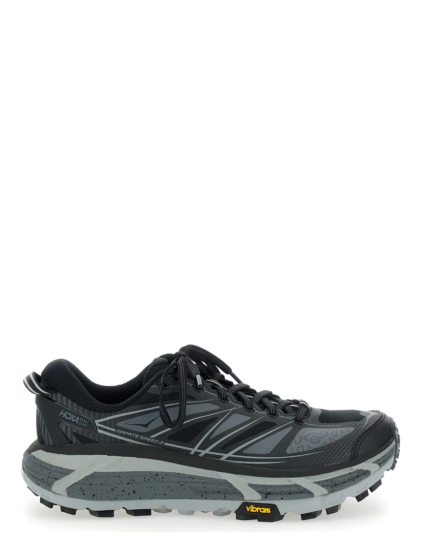 Mafate Speed 2 Black Low Top Sneakers with Logo Print on the Side in Tech Fabric Unisex