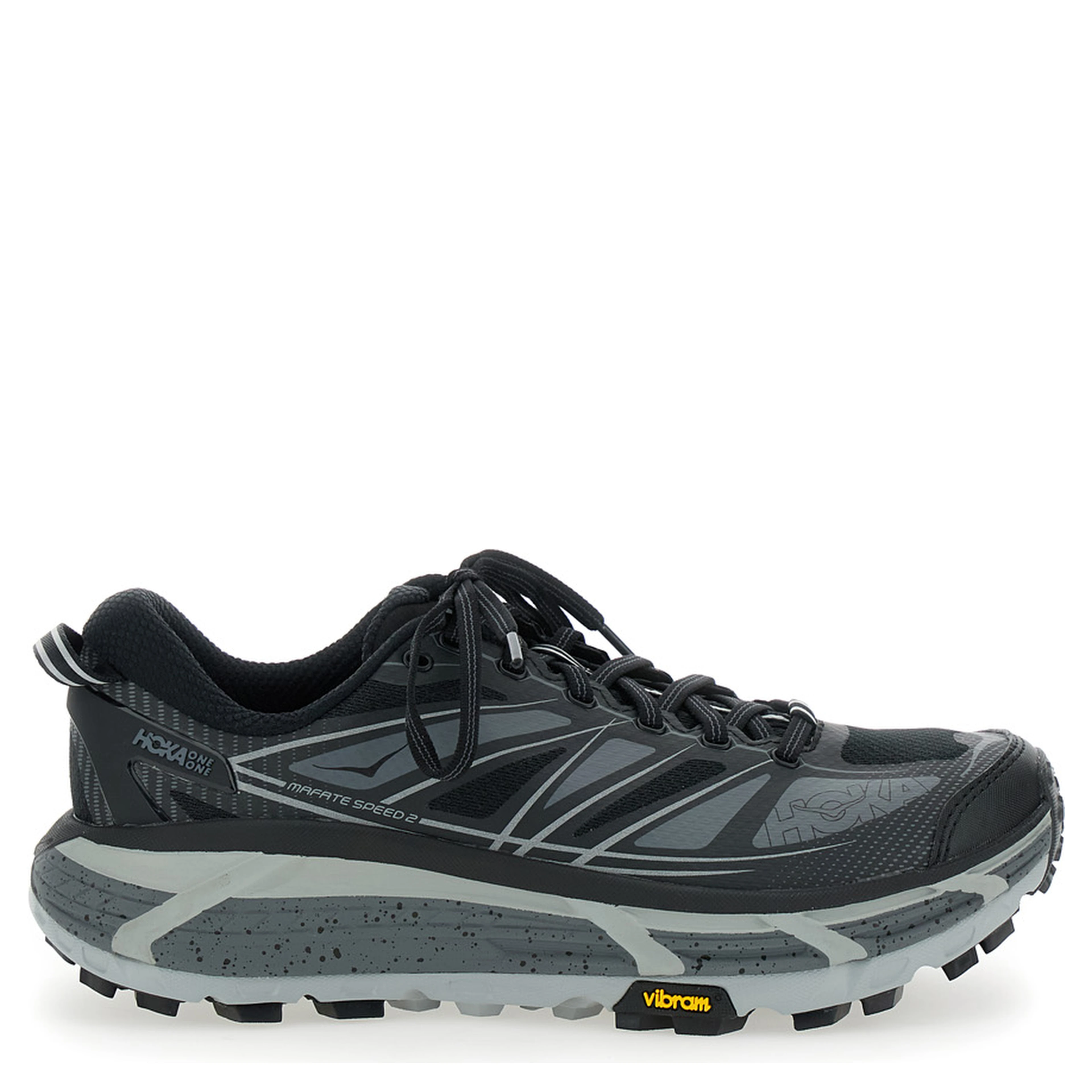 Mafate Speed 2 Black Low Top Sneakers with Logo Print on the Side in Tech Fabric Unisex