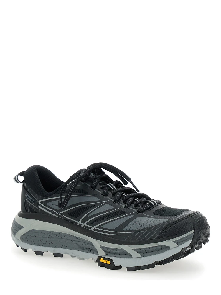 Mafate Speed 2 Black Low Top Sneakers with Logo Print on the Side in Tech Fabric Unisex alternative