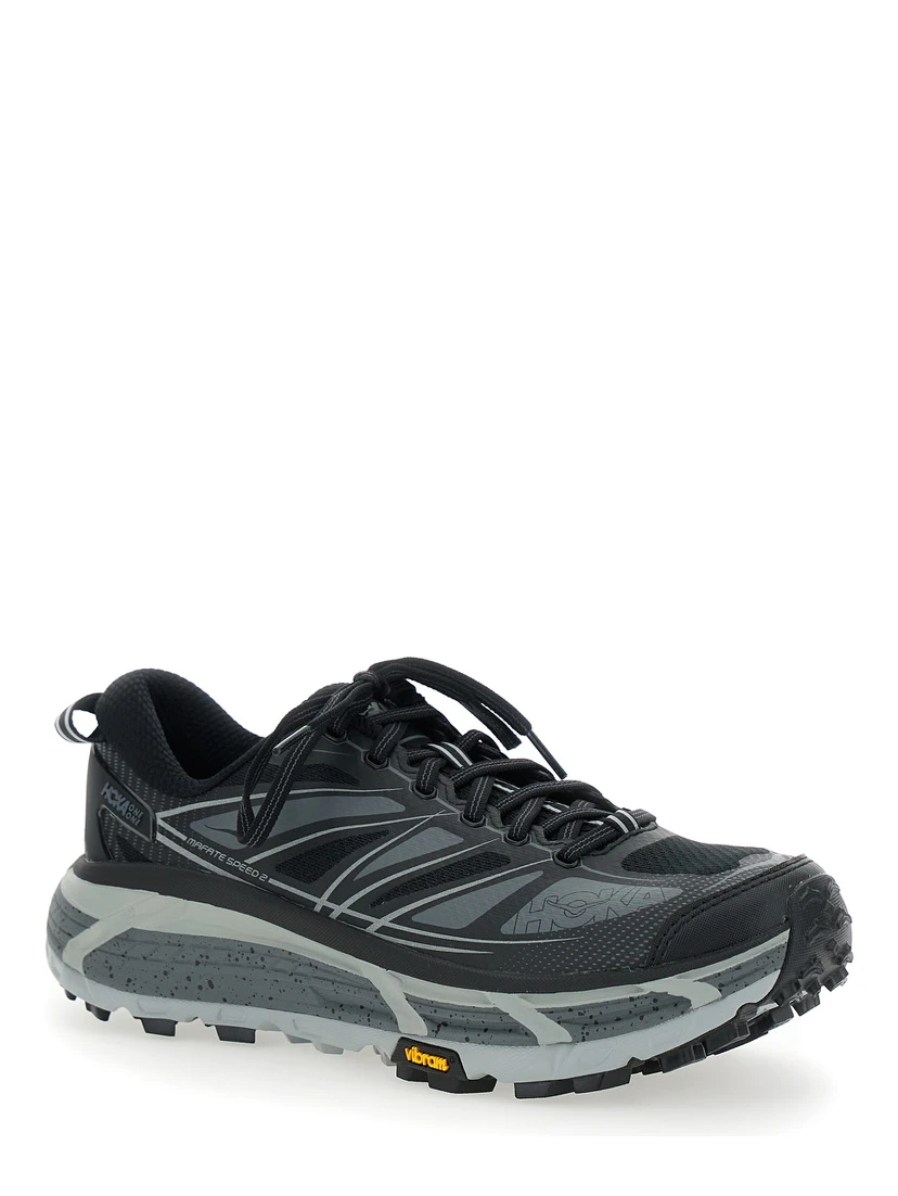 Mafate Speed 2 Black Low Top Sneakers with Logo Print on the Side in Tech Fabric Unisex