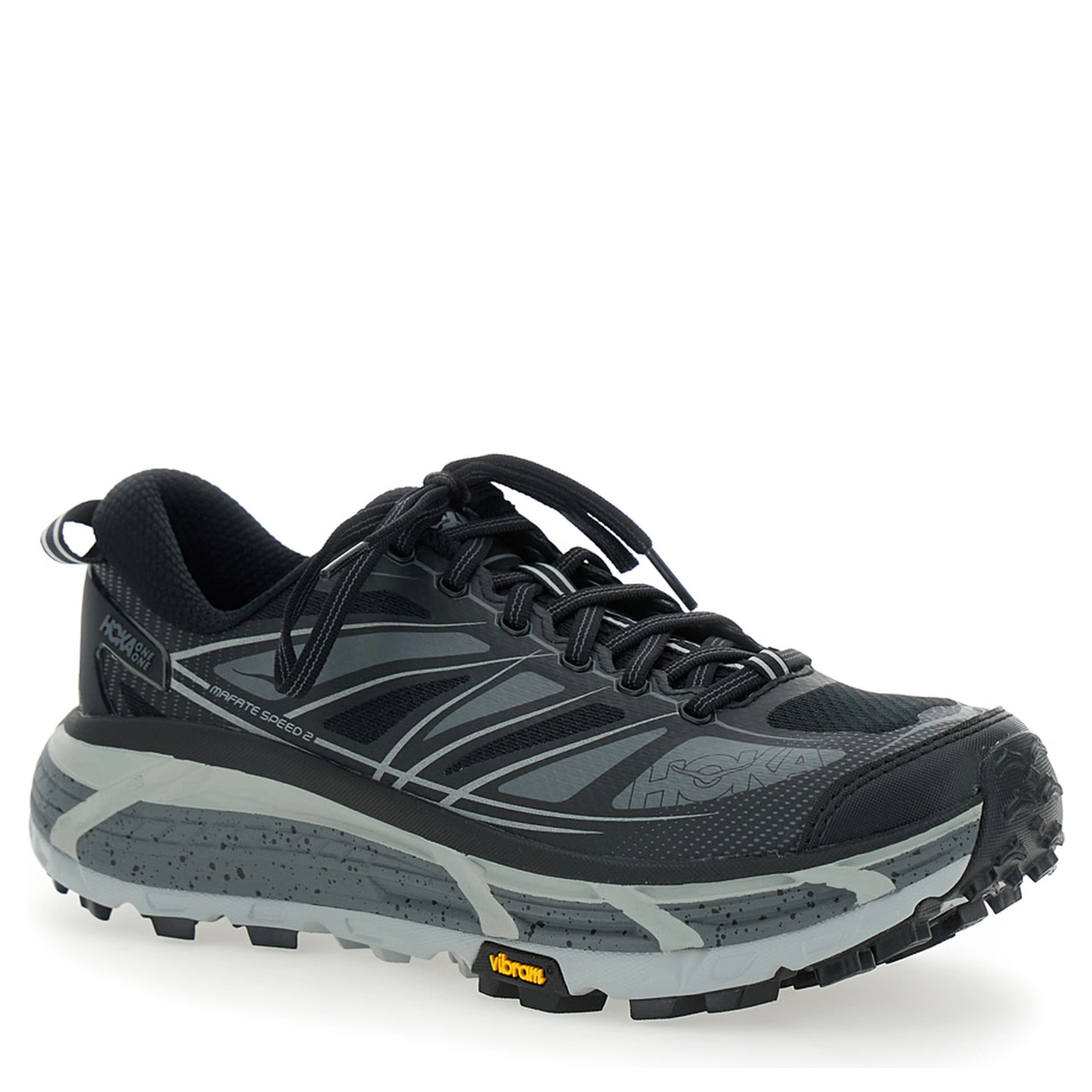 Mafate Speed 2 Black Low Top Sneakers with Logo Print on the Side in Tech Fabric Unisex