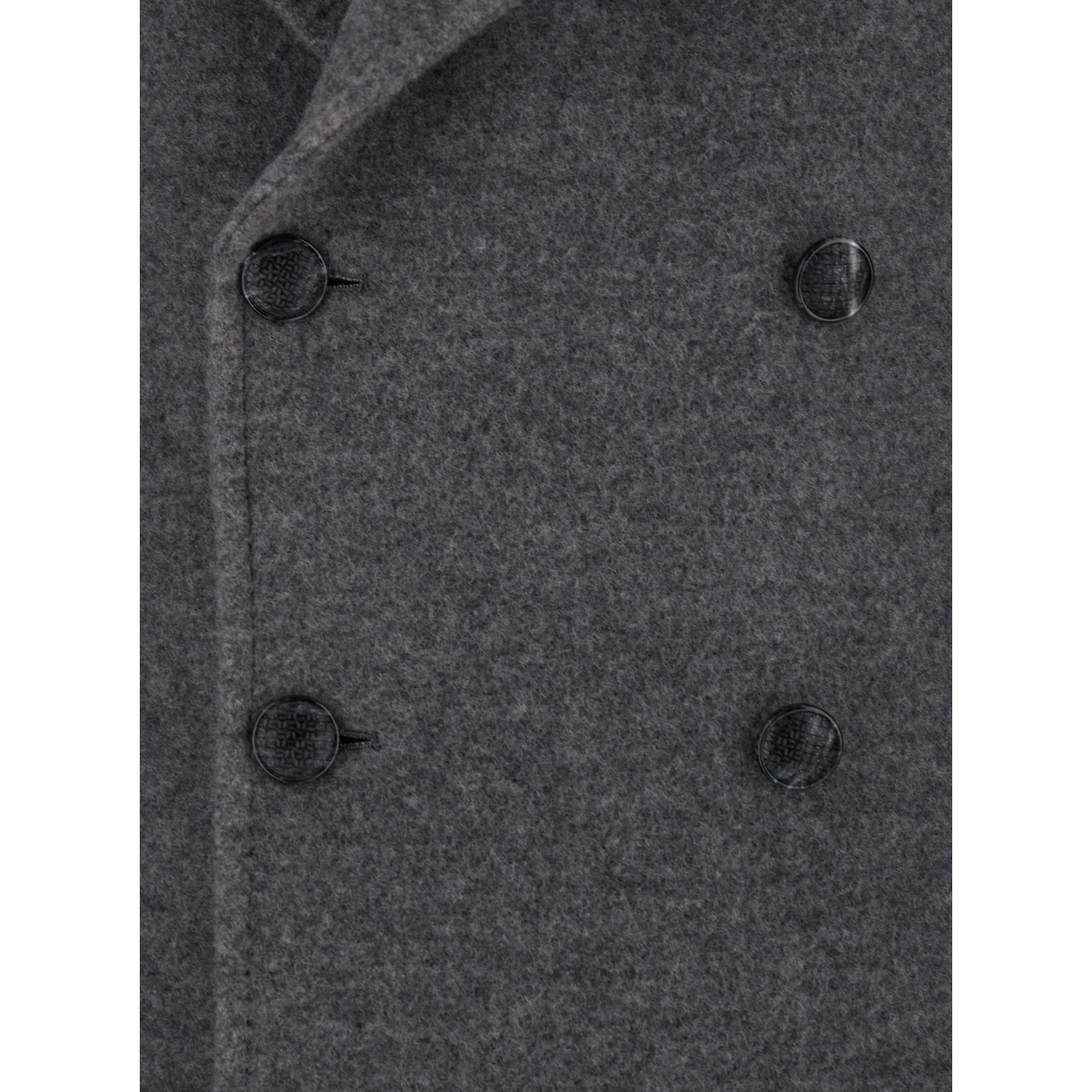 Arden Grey Double-Breasted Coat with Notched Revers in Wool and Cashmere Man