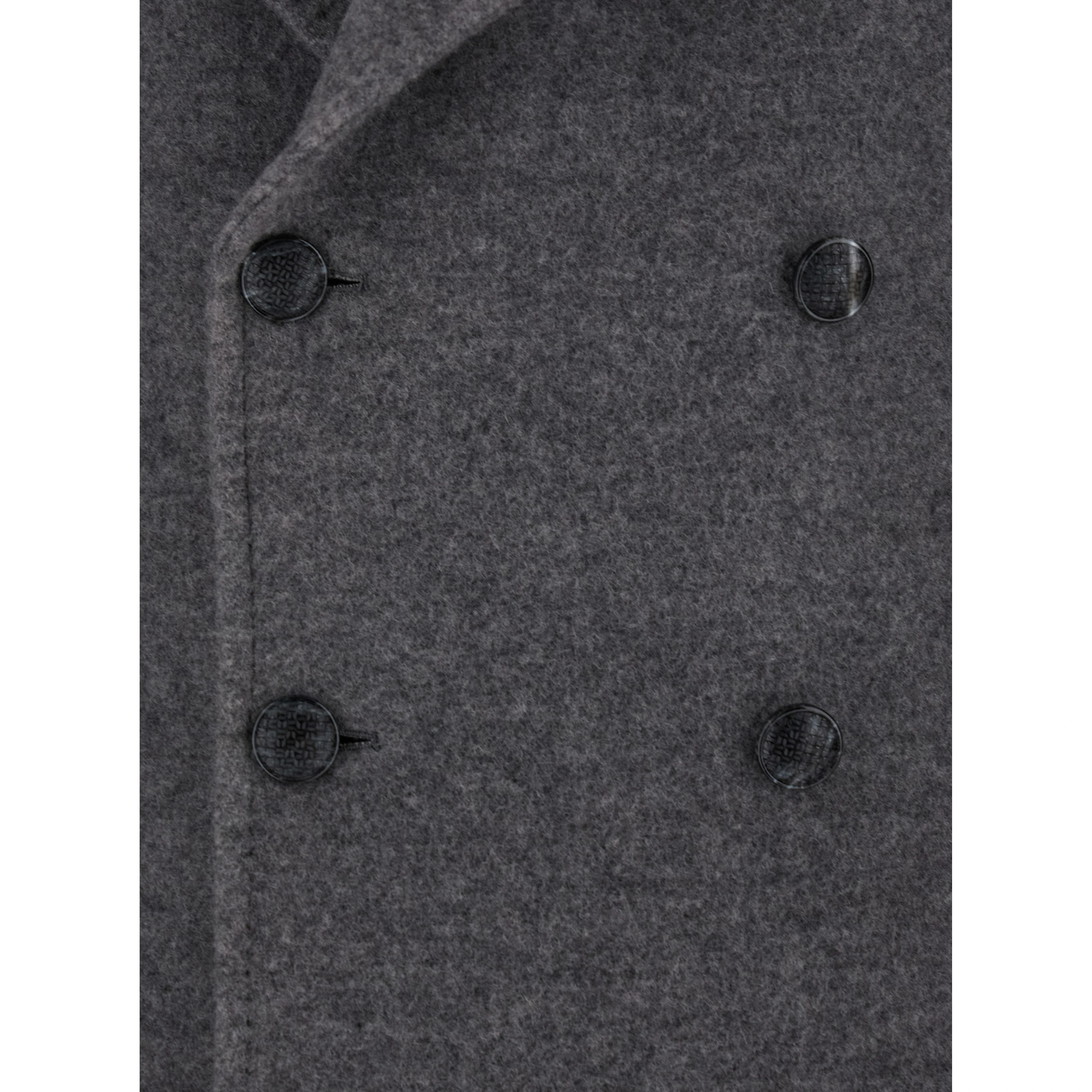 Arden Grey Double-Breasted Coat with Notched Revers in Wool and Cashmere Man