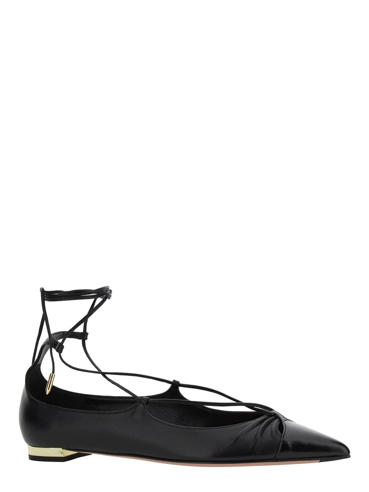 Gabi Ballet Shoes with Criss-Crossed Ankle Strap in Leather Woman alternative