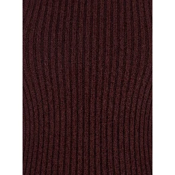Bordeaux Turtleneck Sweater with Ribbed Design in Wool Blend Woman