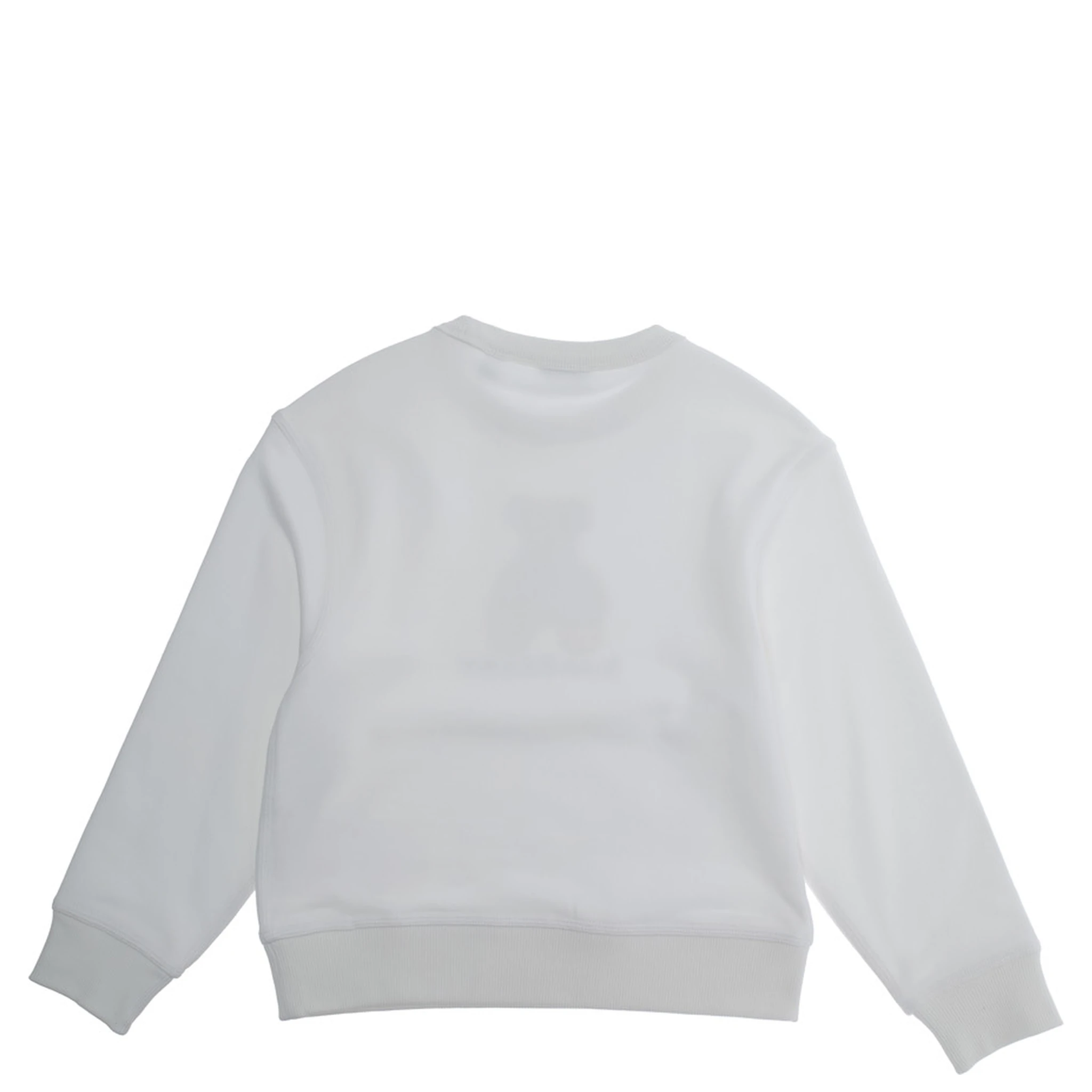 White Sweatshirt with Round Neck and Logo Print on the Front in Cotton Girl