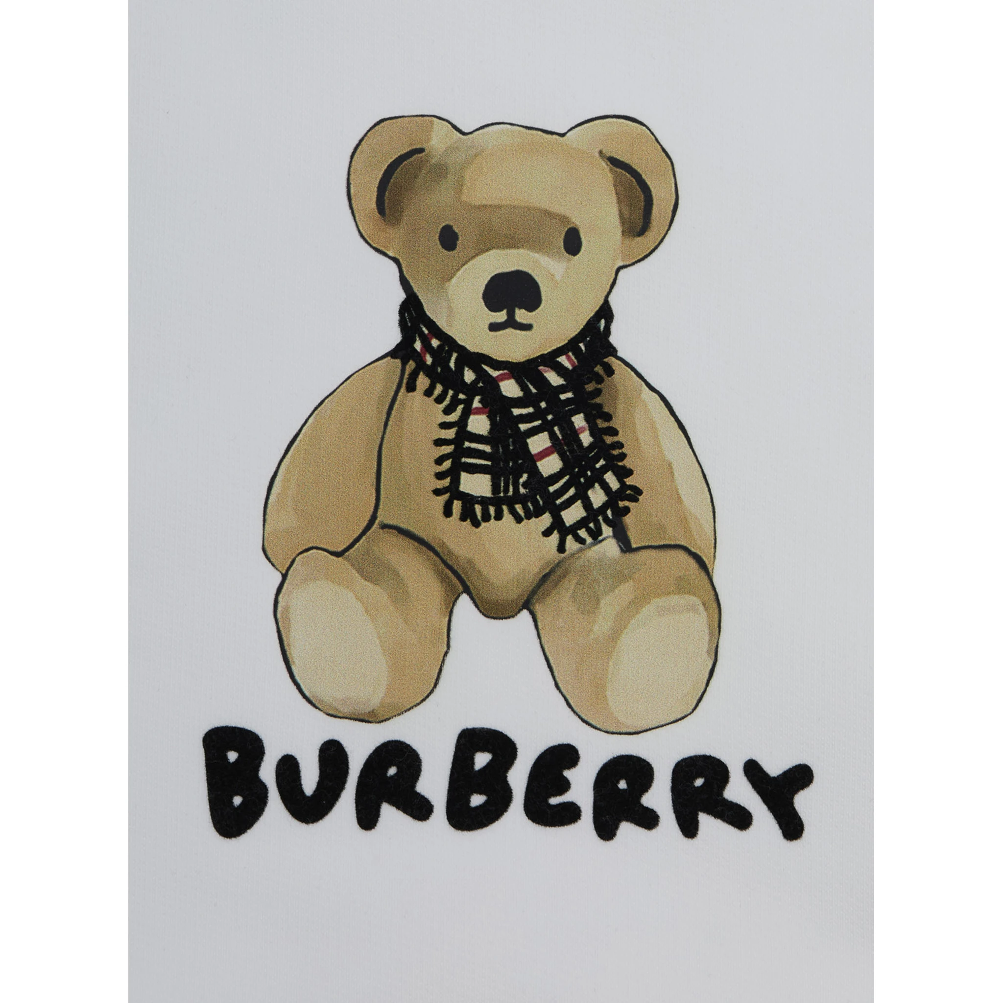 White Sweatshirt with Round Neck and Logo Print on the Front in Cotton Girl