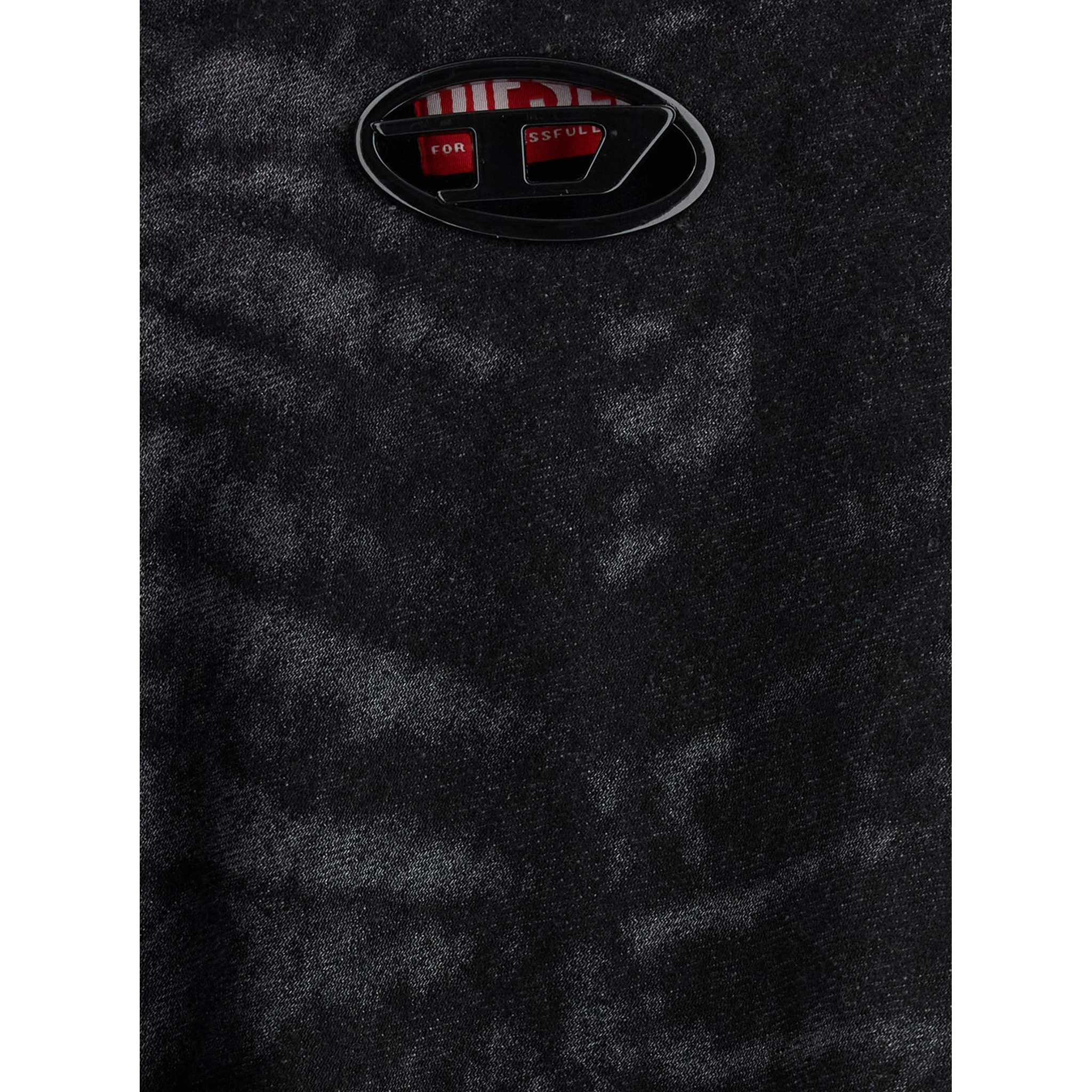 Grey Skirt with Oval D Logo Plaque and Frayed Edges in Cotton Blend Woman