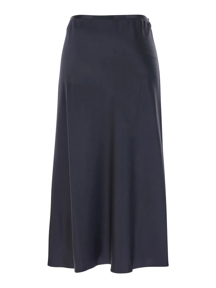 Carnet Blue Midi Skirt with Elastic Waist in Silk Woman alternative
