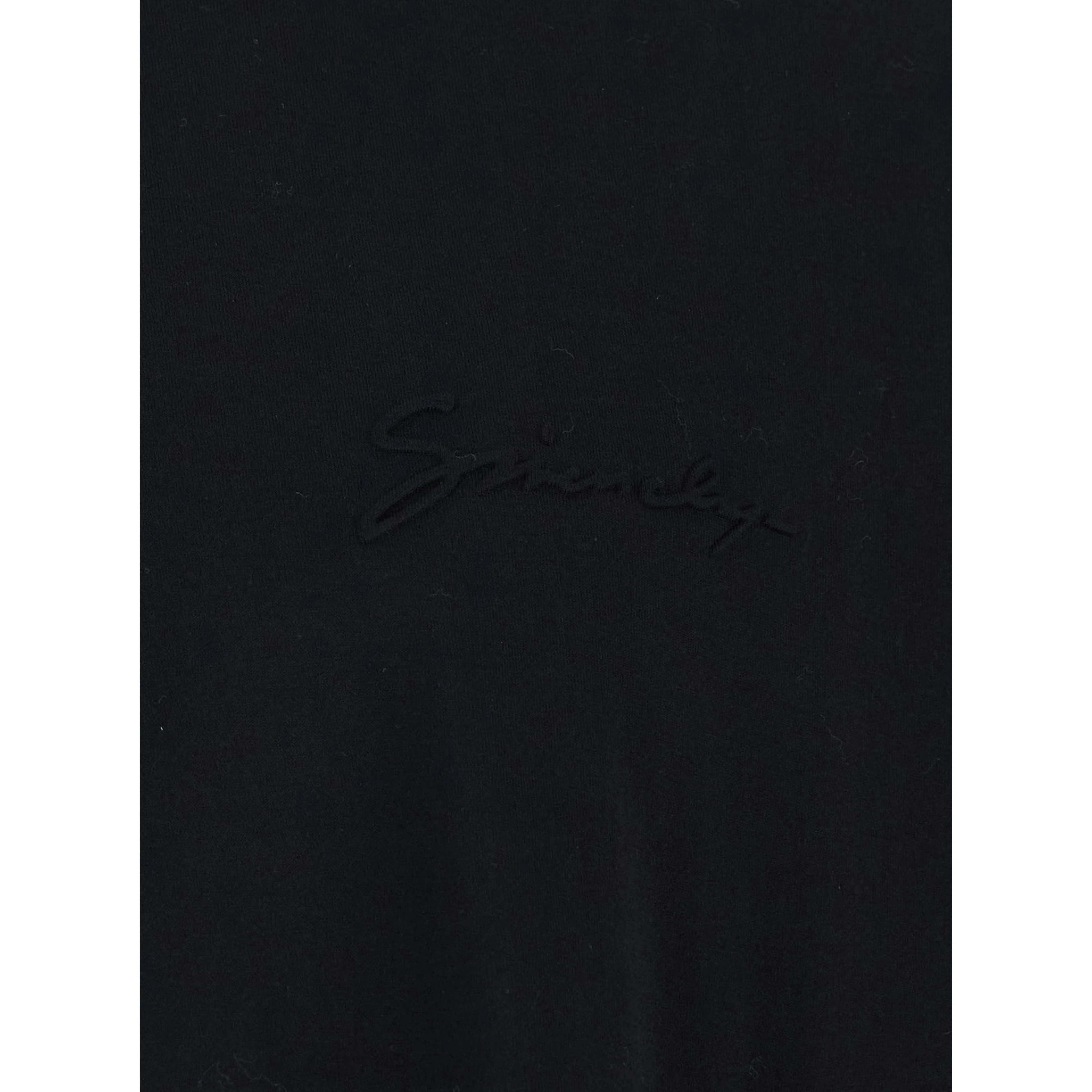 Black Crewneck T-Shirt with Logo Lettering Detail in Cotton Man