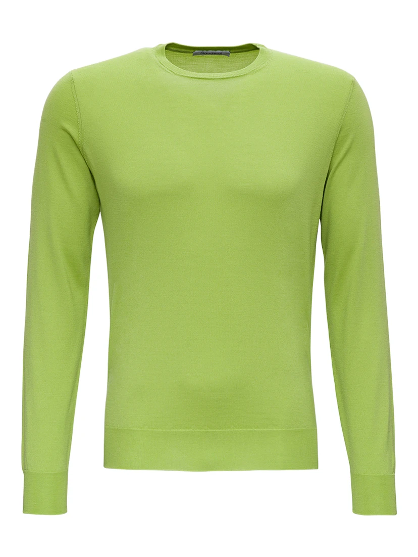 Green Crewneck Sweater in Wool Blend Man