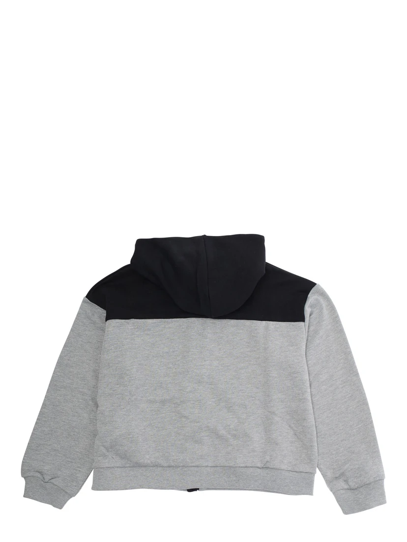 Multicolor Sweatshirt with Fixed Hood and Logo Lettering on the Front in Cotton Boy