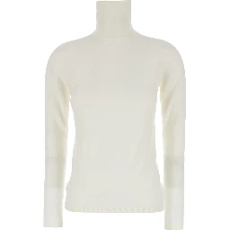 White High Neck Sweater in Wool Woman