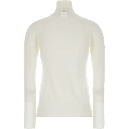 White High Neck Sweater in Wool Woman