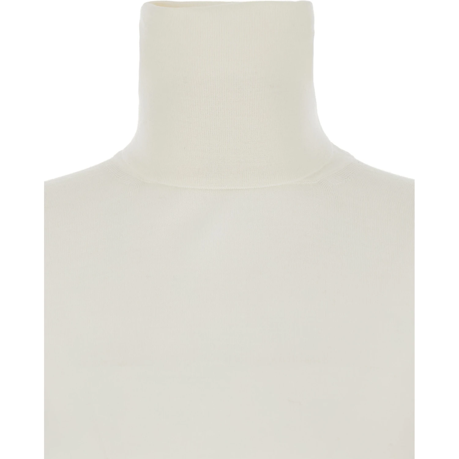 White High Neck Sweater in Wool Woman