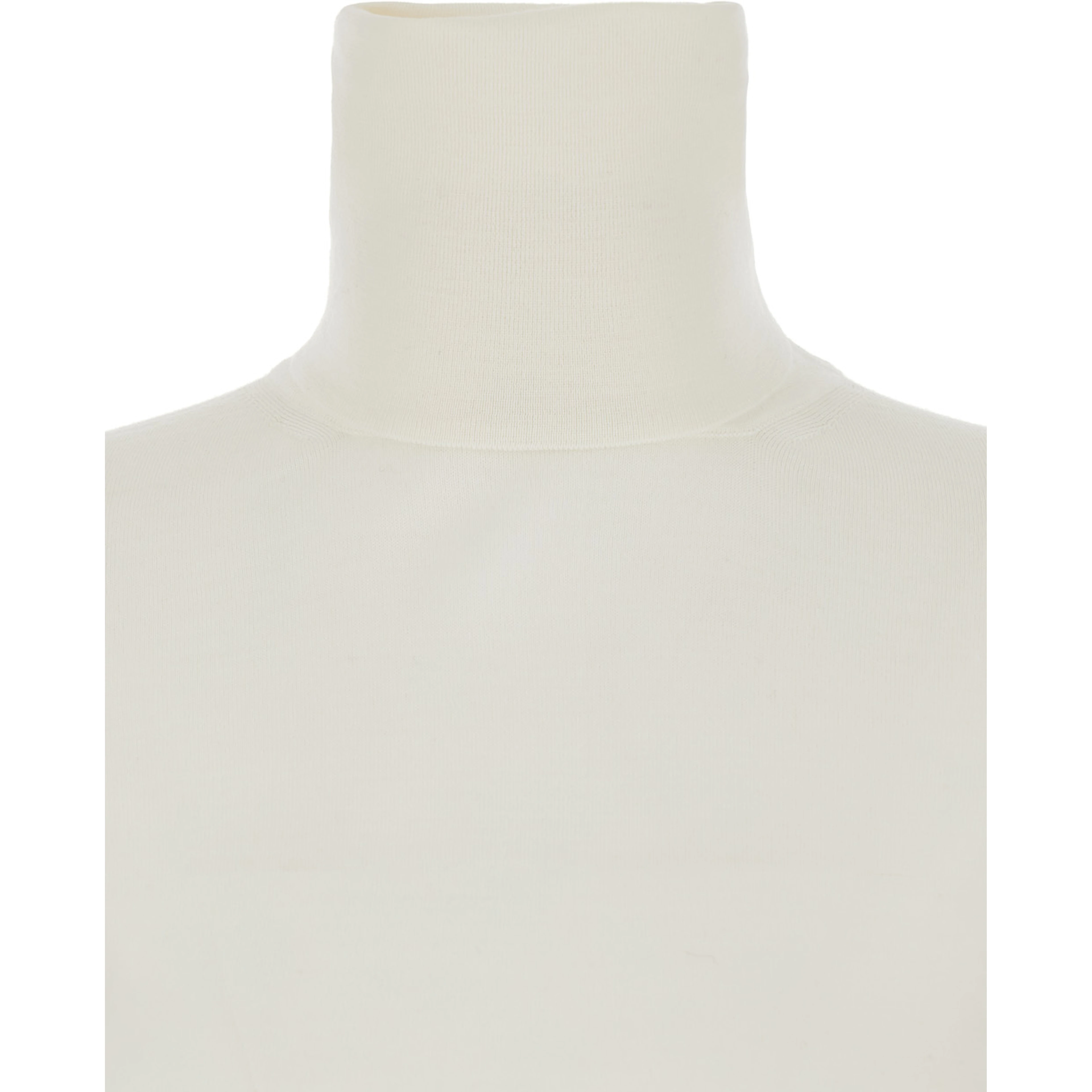 White High Neck Sweater in Wool Woman