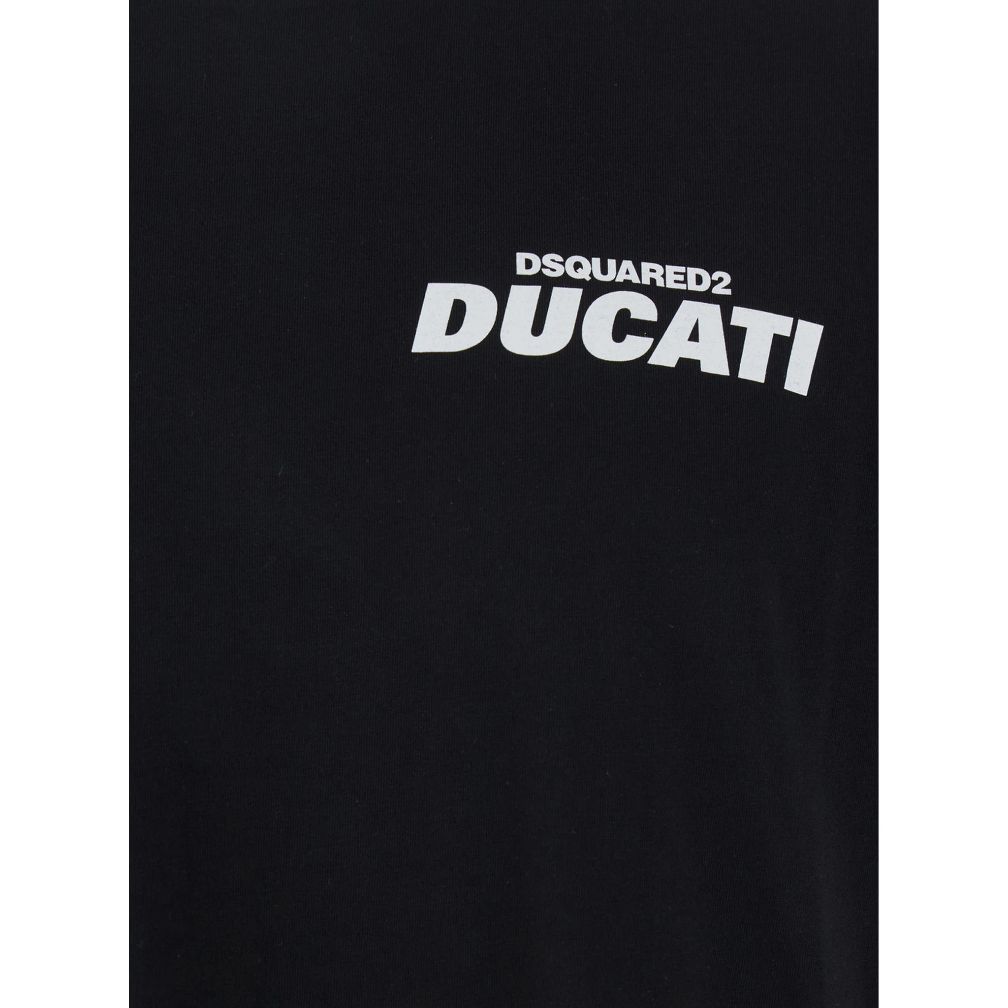 Ducati x D2 Black T-Shirt with Logo on the Front in Cotton Man