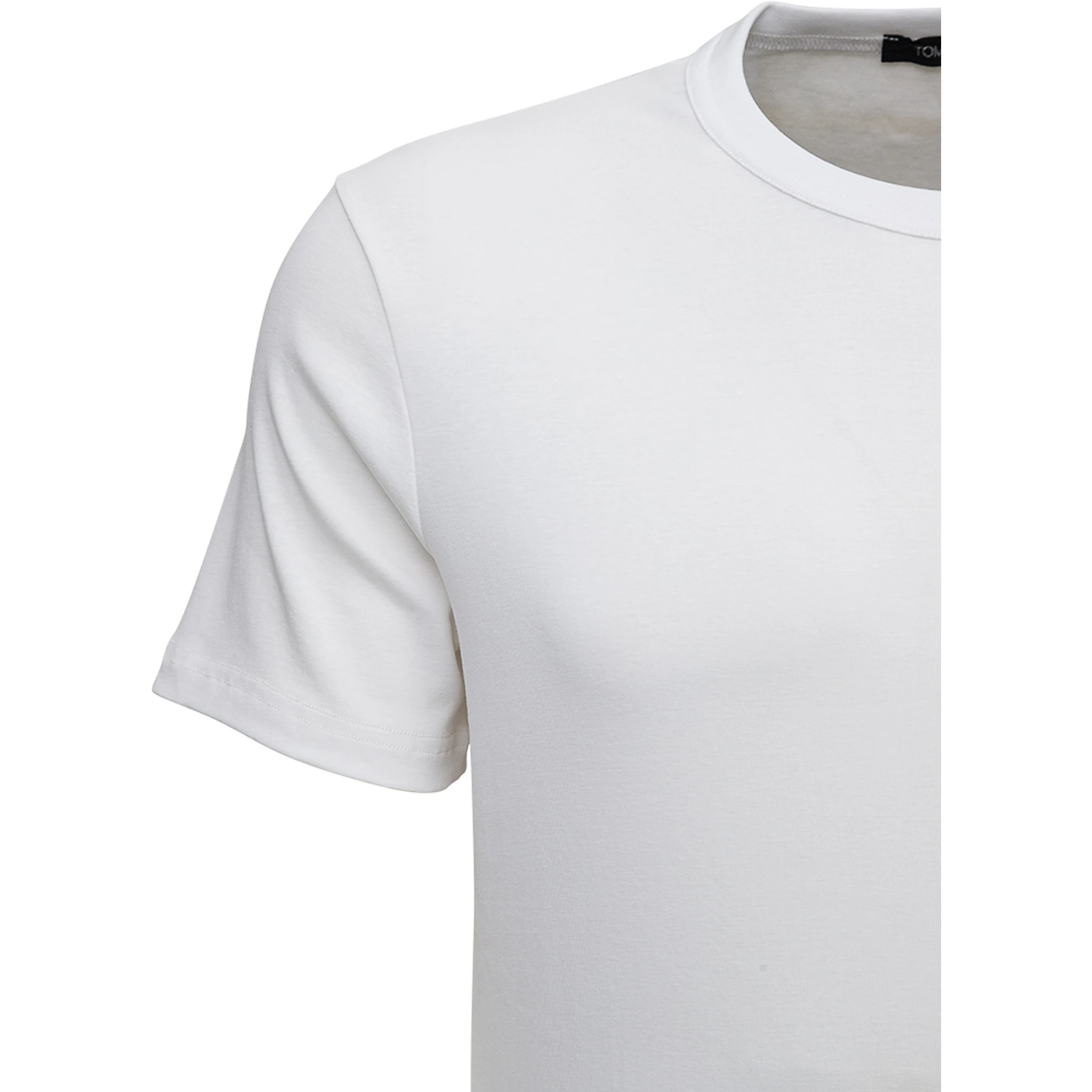 White Cotton Crew neck T-Shirt Man Tom Ford