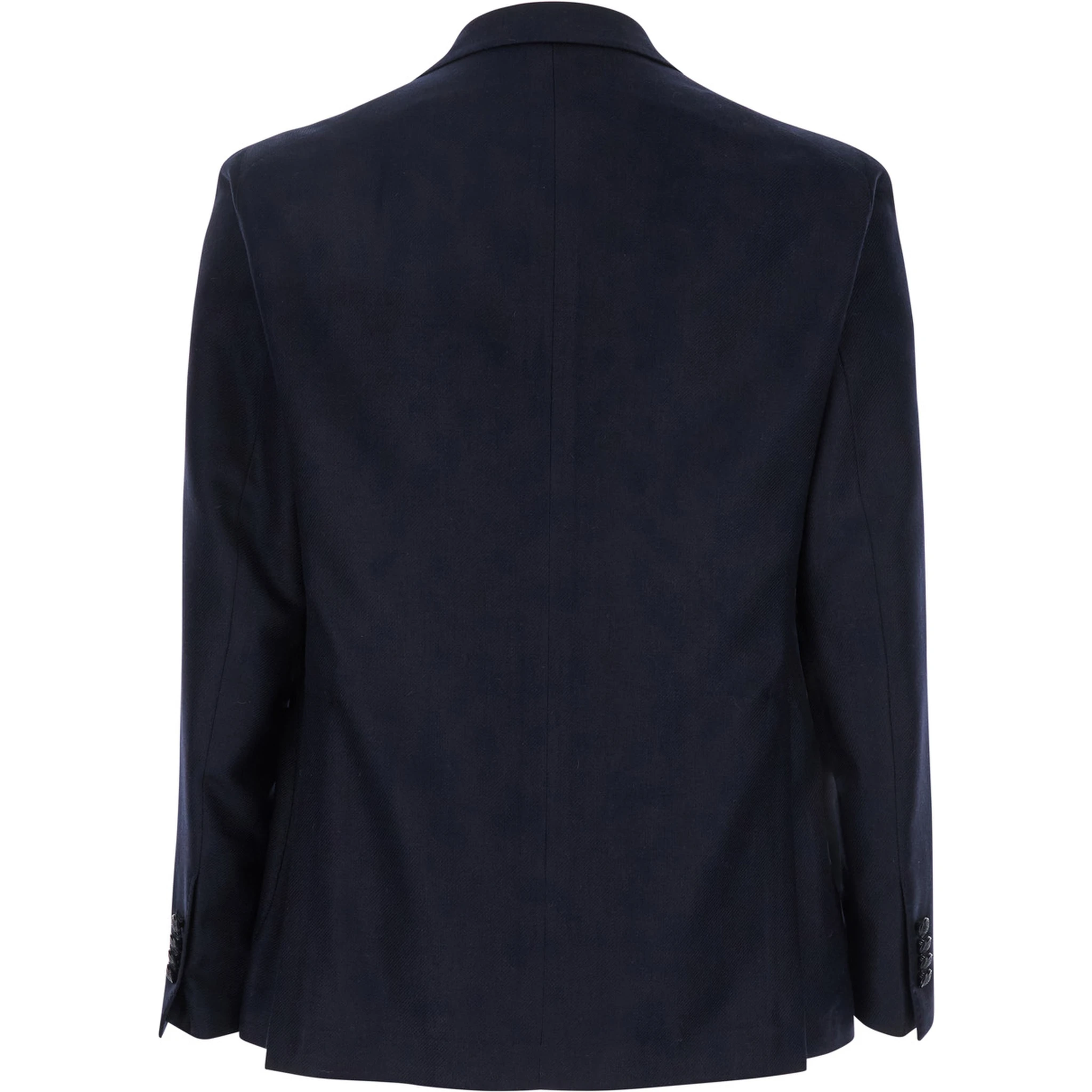 Montecarlo Blue Single-Breasted Jacket with Notched Revers in Silk Man
