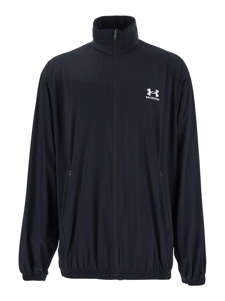 Black Jacket with Under Armour® Maxi Logo on the Back in Tech Fabric Man