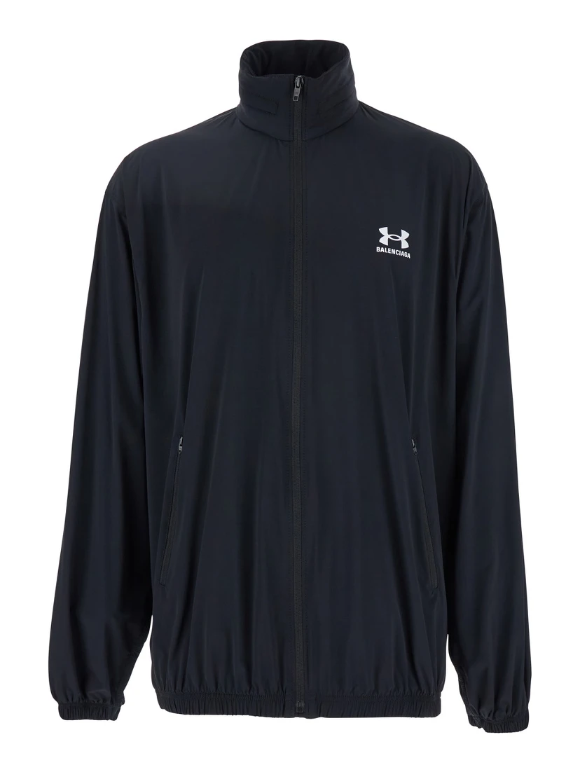 Black Jacket with Under Armour® Maxi Logo on the Back in Tech Fabric Man