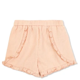 Pink Shorts with Applied Logo Patch on the Back in Cotton Baby