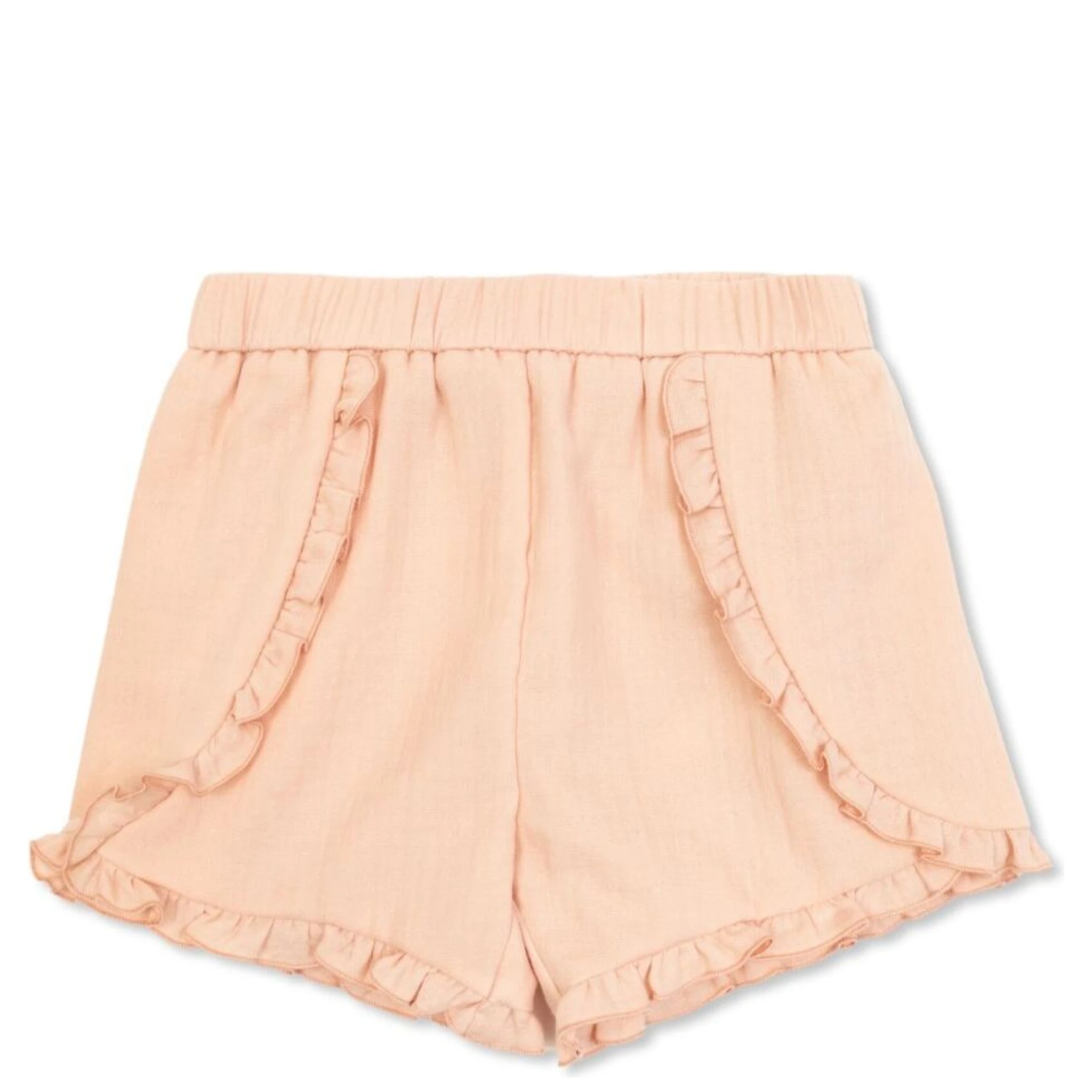 Pink Shorts with Applied Logo Patch on the Back in Cotton Baby