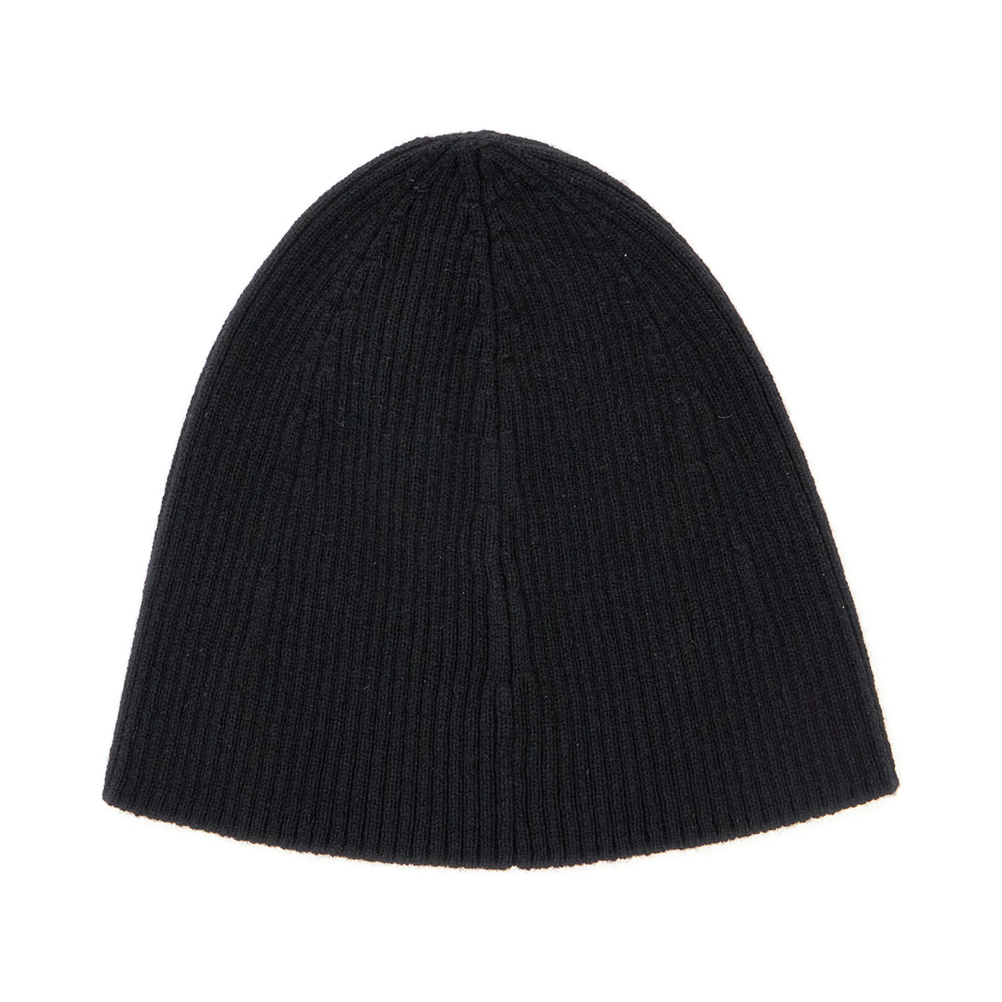 Black Beanie with Logo Patch in Cashmere Man