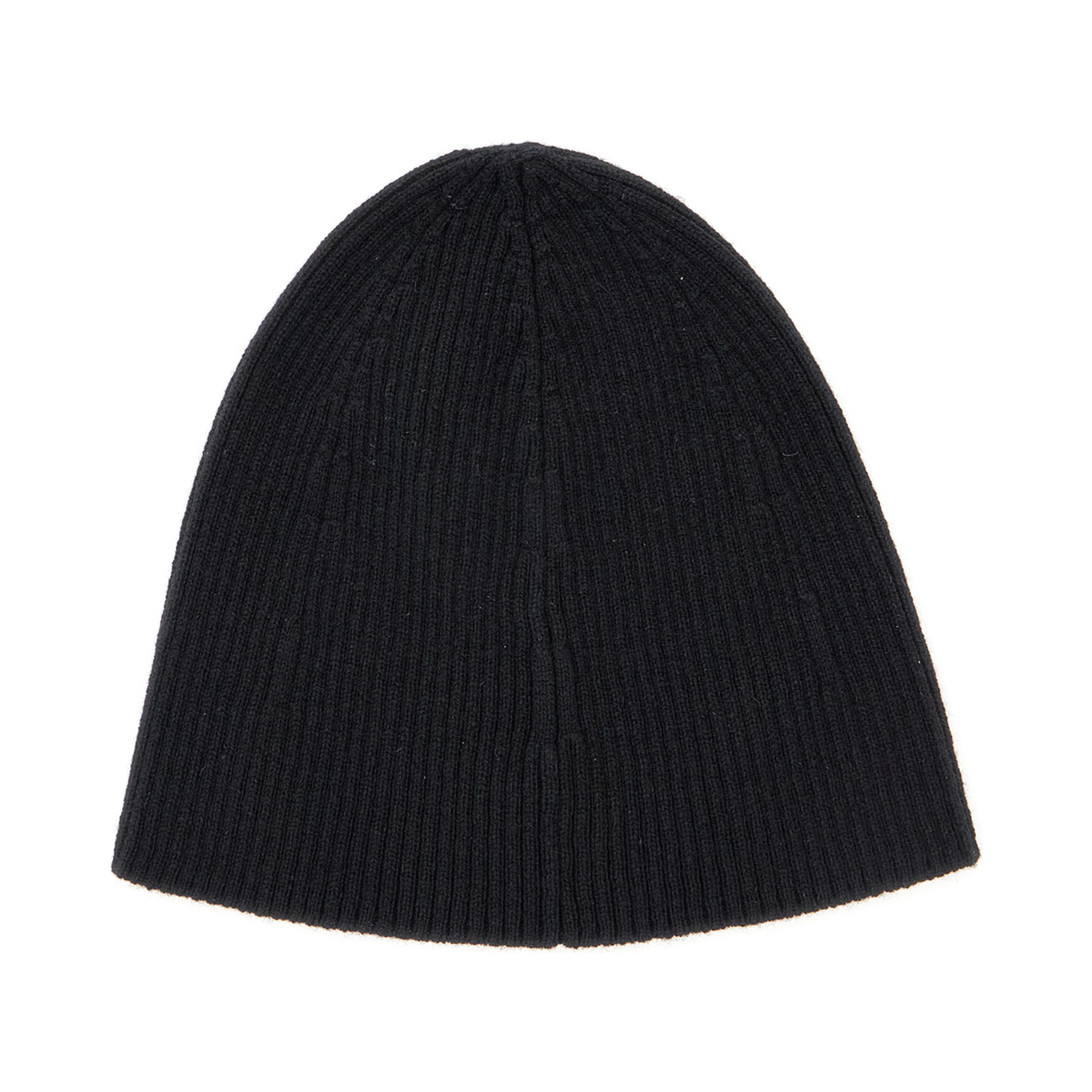 Black Beanie with Logo Patch in Cashmere Man