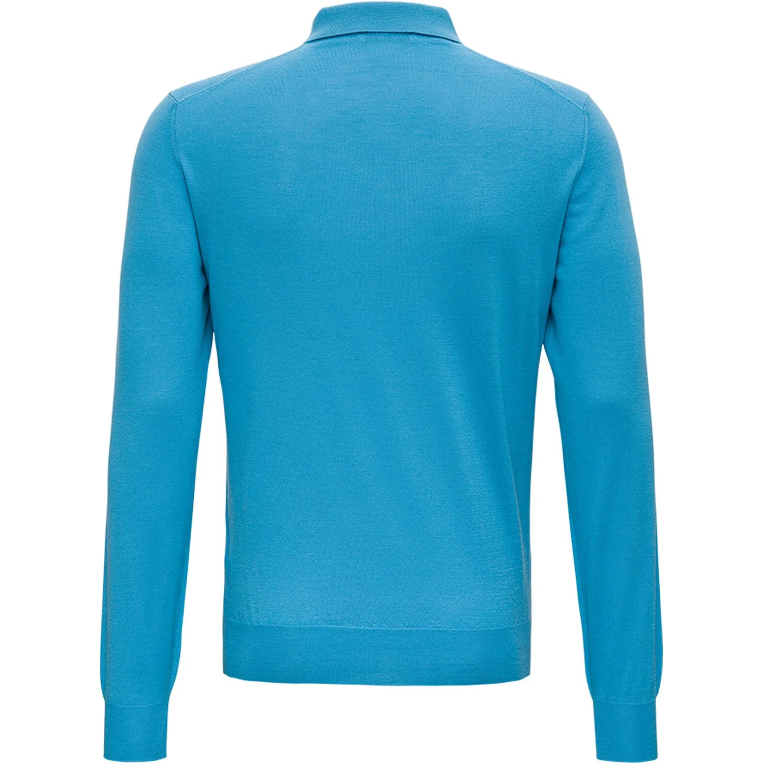 Light Blue Long Sleeveed Polo Shirt in Wool and Silk