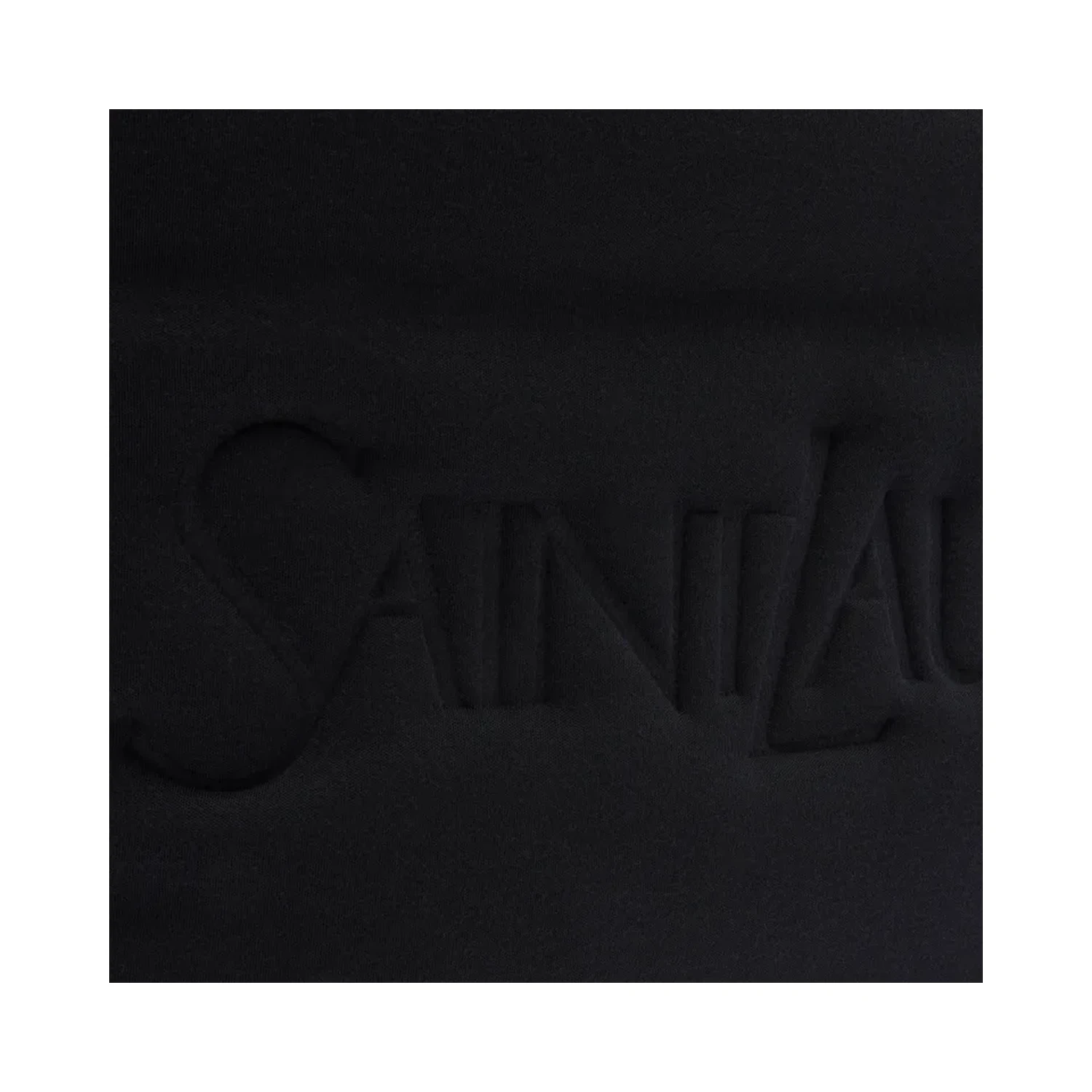 Black embossed wool tote bag