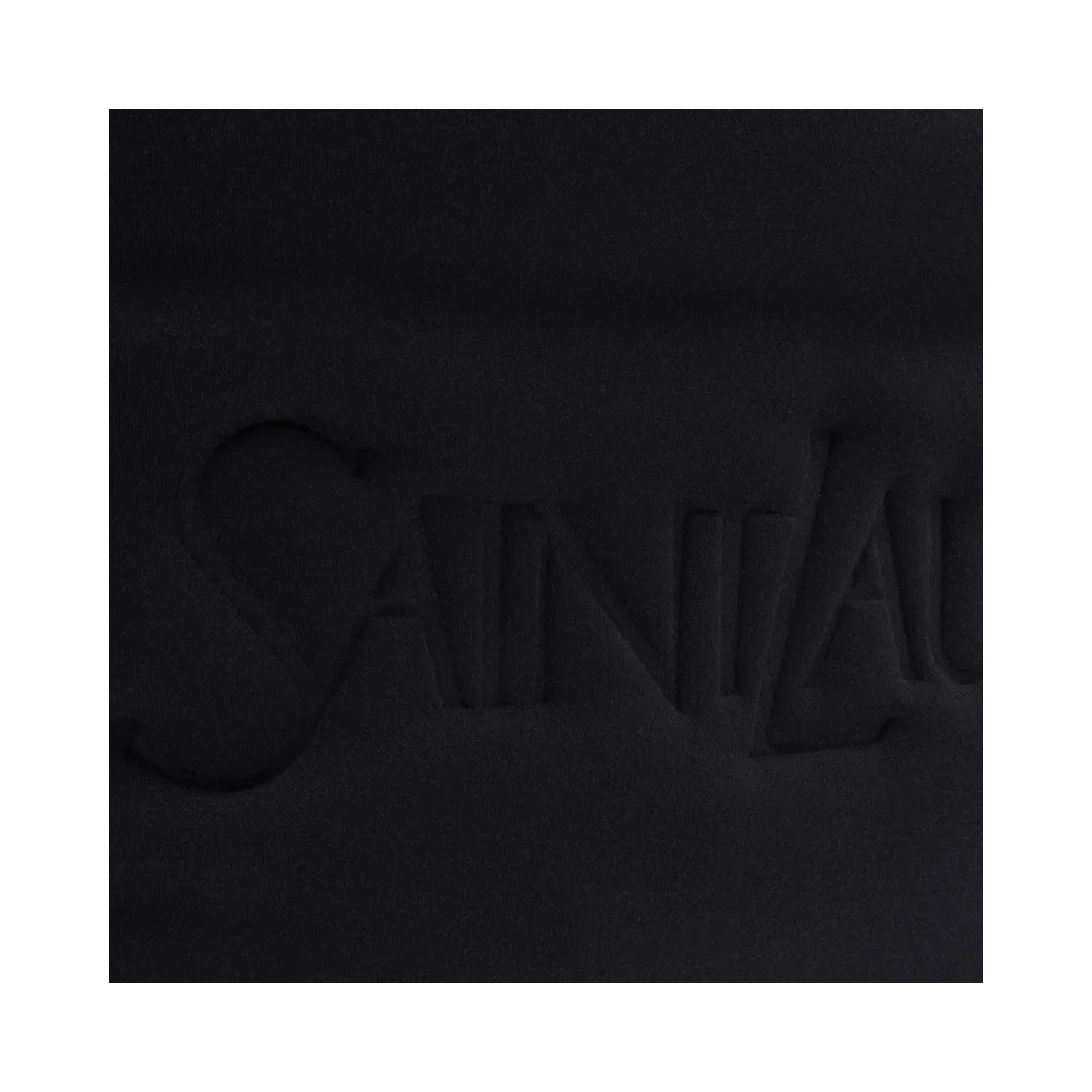 Black embossed wool tote bag